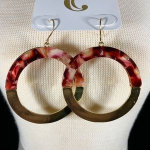 Charming Charlie Wine Dangle/Hoop Earrings